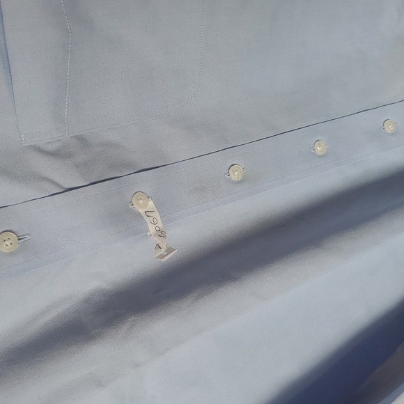 Roundtree & Yorke Gold Label Fitted NON Iron EZ Wash Dress Shirt in Blue Sz 16 - Picture 3 of 10